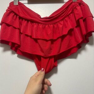 Kenneth Cole Reaction Red Ruffled Swimwear